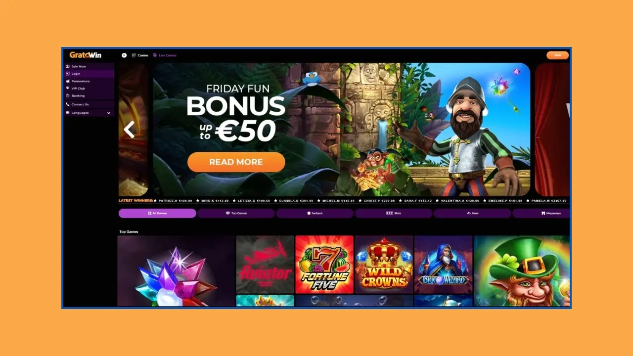 Bonus et promotions dans la version mobile de Gratowin